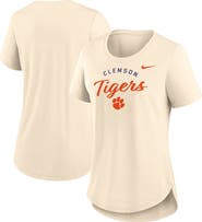 Nike Women's Nike Tan Clemson Tigers Script Logo Tri-Blend T-Shirt
