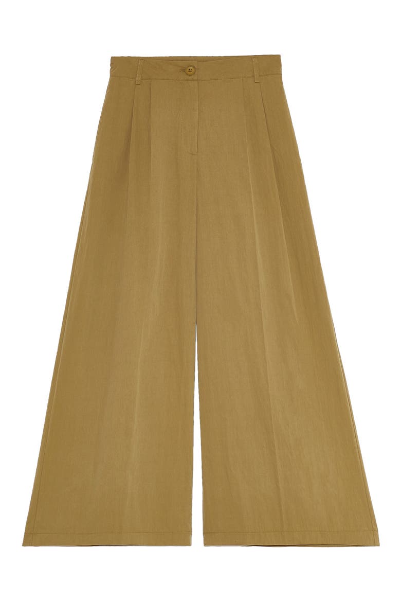 Louna Pleated Cotton Blend Wide Leg Pants, Alternate, color, ARMY