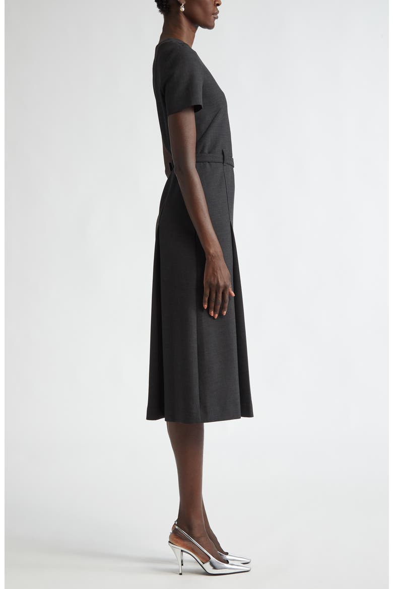 Luxe Ponte Belted A-Line Dress, Alternate, color, DARK HEATHER GREY