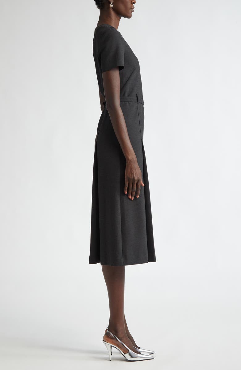 ST. JOHN Luxe Ponte Belted A-Line Dress, Alternate, color,