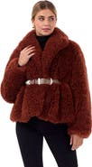 GORSKI Genuine Shearling Jacket with Detachable Belt