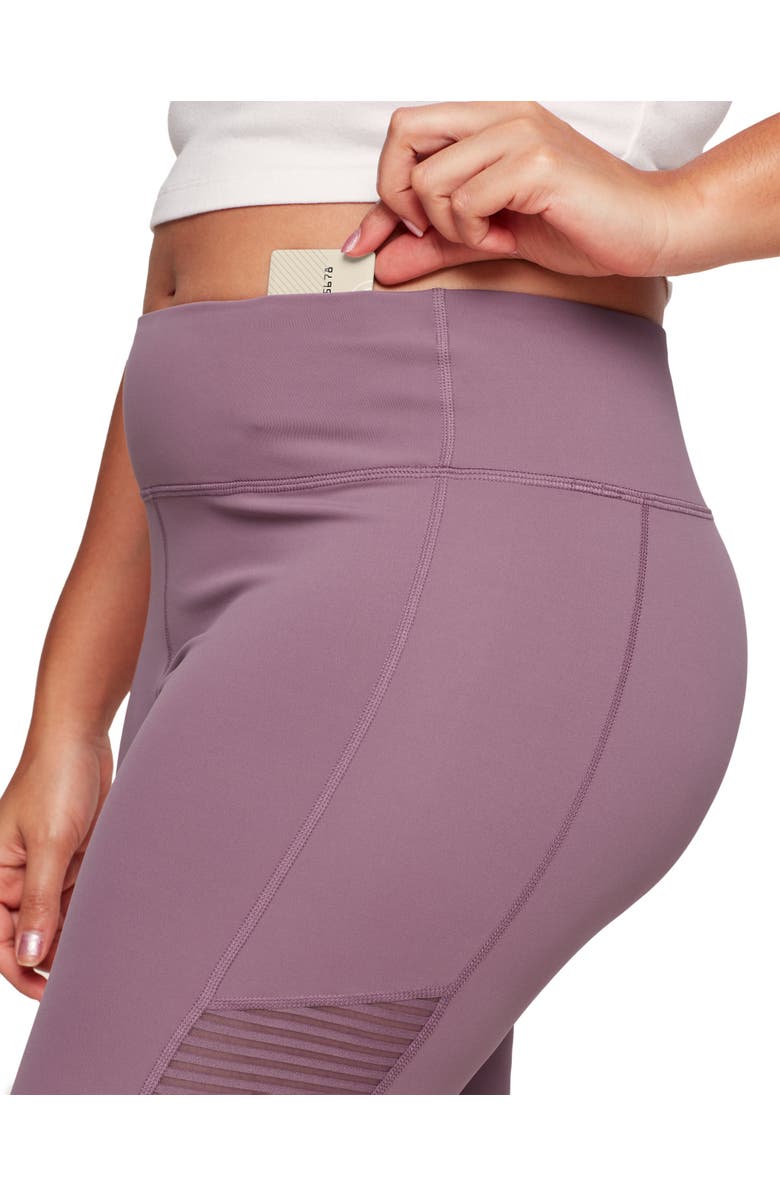 Adore Me Cali Active 7/8 Legging With Striped Mesh, Alternate, color, Dark Purple