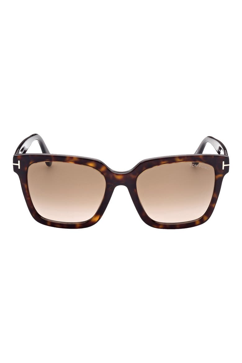 Selby 55mm Square Sunglasses, Main, color, HAVANA BROWN