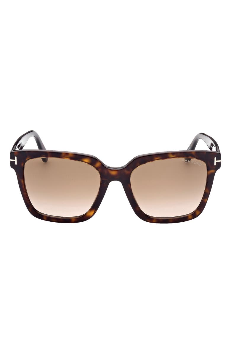 TOM FORD Selby 55mm Square Sunglasses, Main, color, Havana Brown