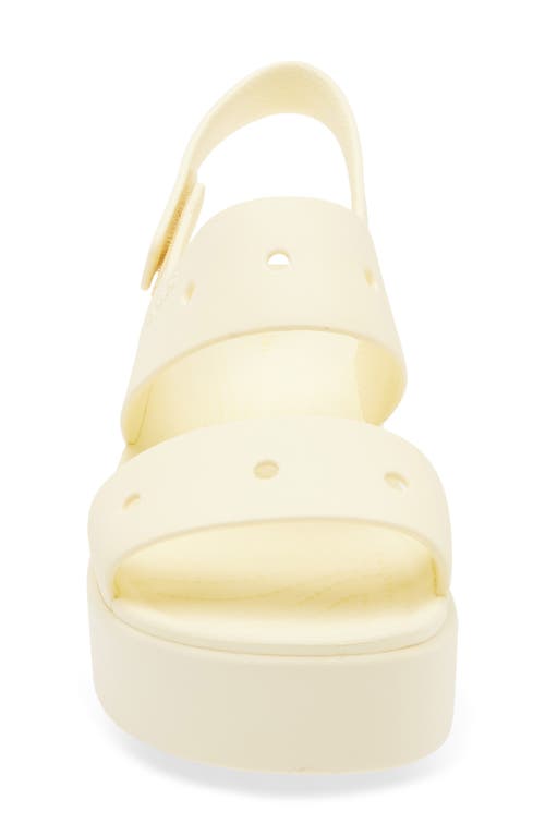 Crocs Brooklyn Slingback Platform Wedge Sandal In Butter Cream