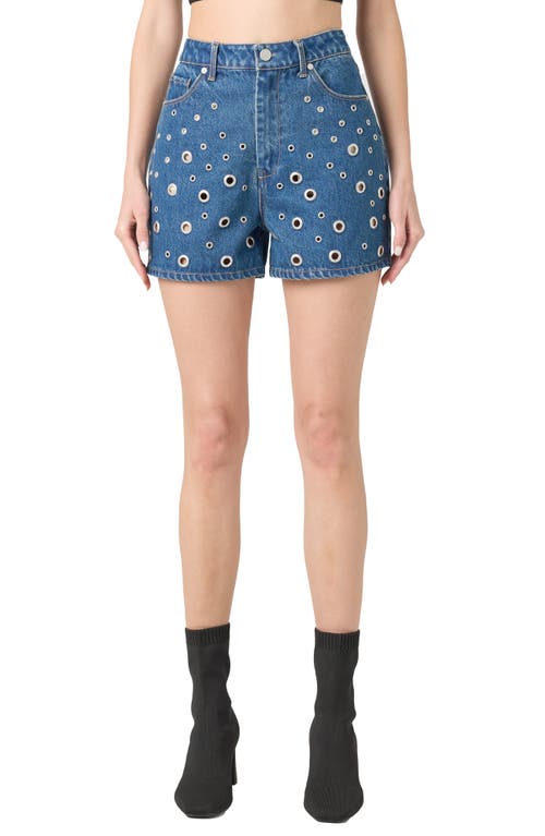 BLANKNYC BLANKNYC GROMMET HIGH WAIST DENIM SHORTS