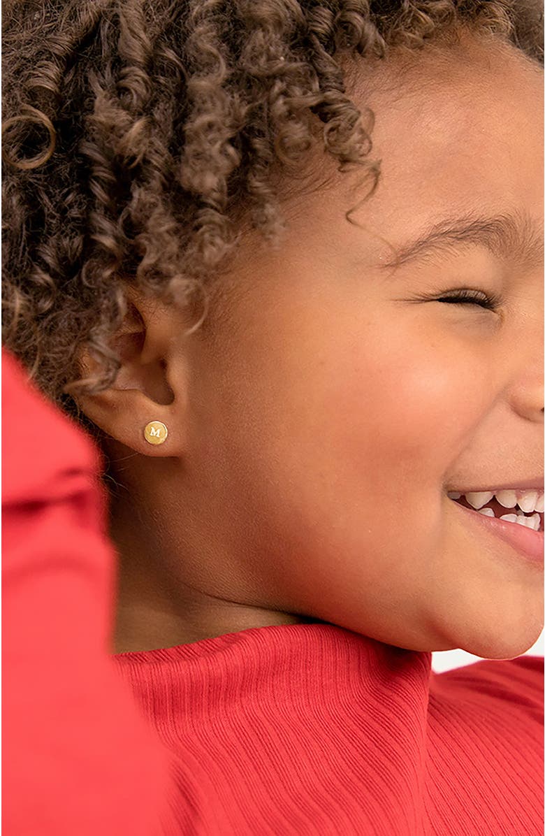 In Season Jewelry 14k Round Engravable Earrings, Alternate, color, Gold