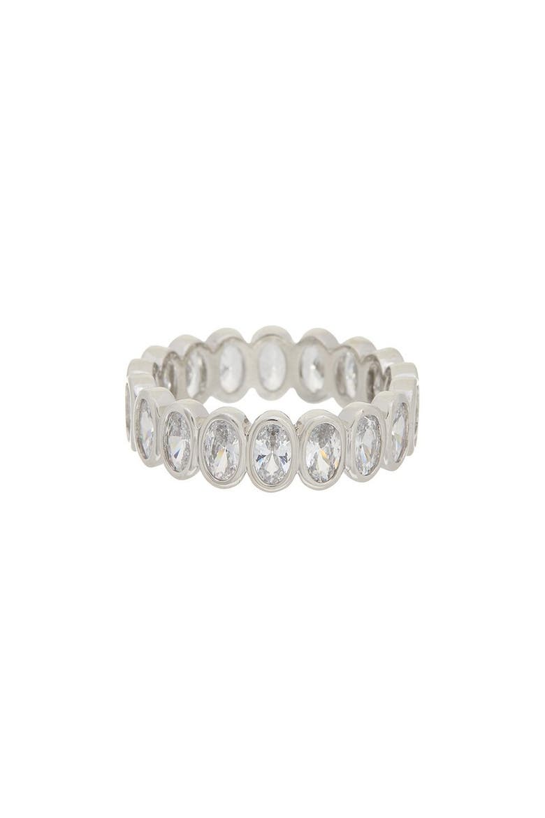 Topaz Bezel Band Ring, Main, color, WHITE