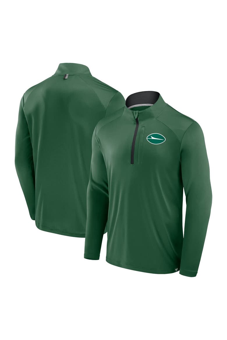 Men's Fanatics Green New York Jets Defender Long Sleeve Quarter-Zip Jacket, Alternate, color, Green