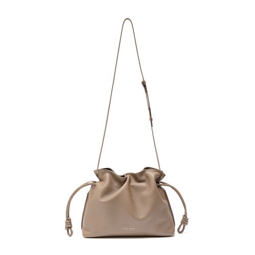 Esin Akan Wimbledon Midi Emma Leather Top Handle Crossbody Bag In Oatmilk