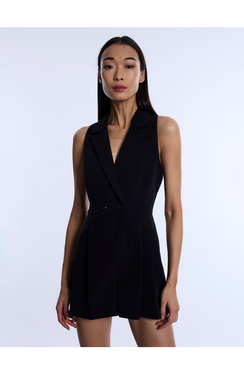 BCBGMAXAZRIA Tailored Sleeveless Romper, Alternate, color, Black