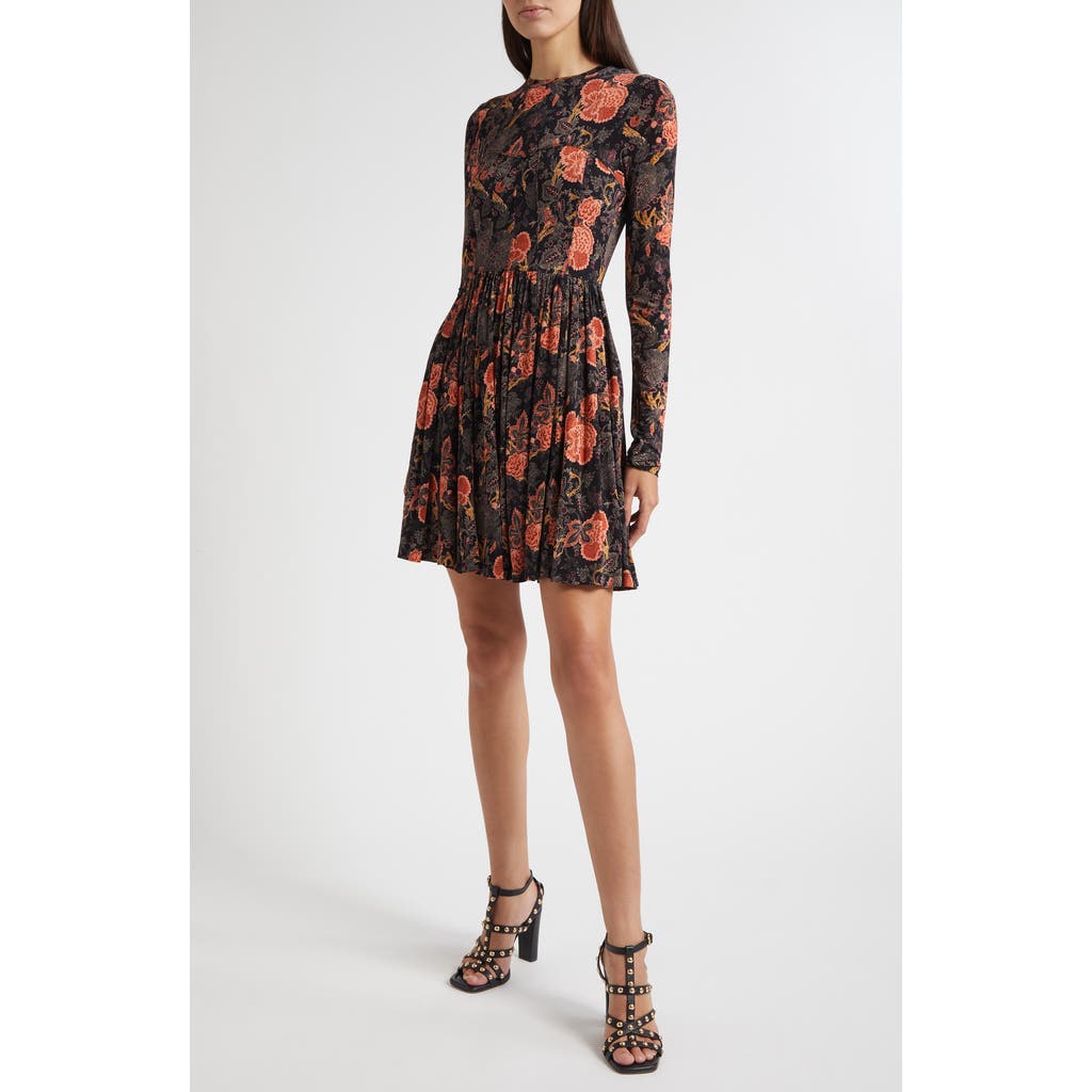 Ulla Johnson Bendetta Floral Print Long Sleeve Minidress In Multi