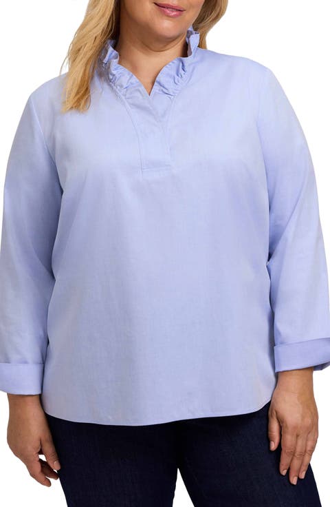 Tammy Ruffle Cotton Popover Top