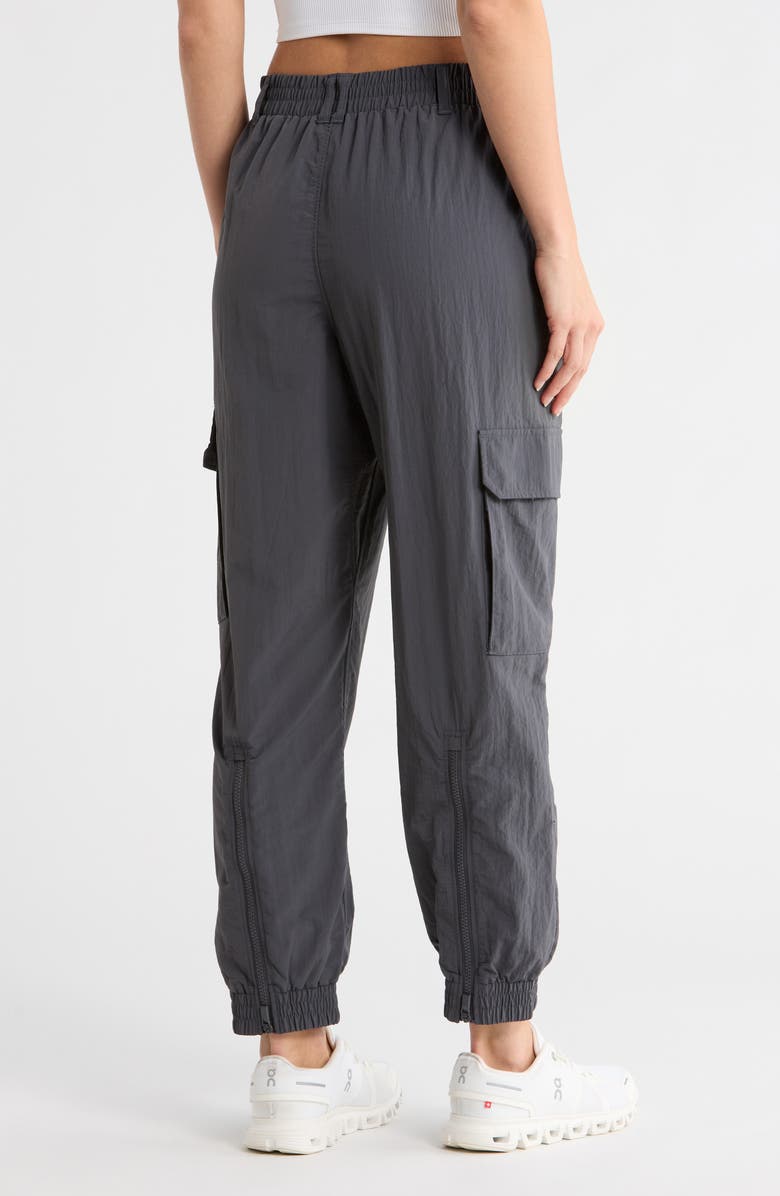 Faith Connexion Crinkle Textured Cargo Joggers, Alternate, color, Ebony/ Shadow Black