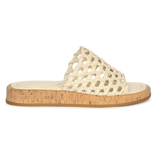 Jelavu Cloud Woven Leather Cork Slide Sandal In Ivory