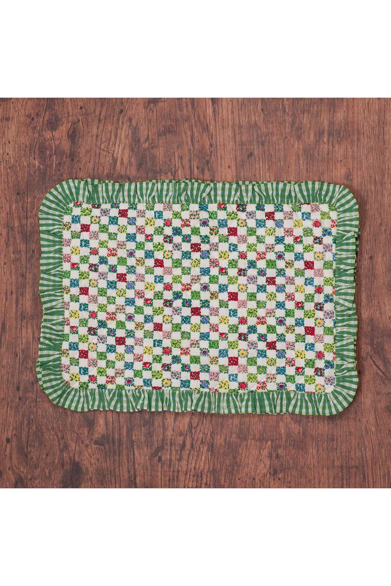 Rebecca Ruffle Placemat, Set of 4, Alternate, color, Green