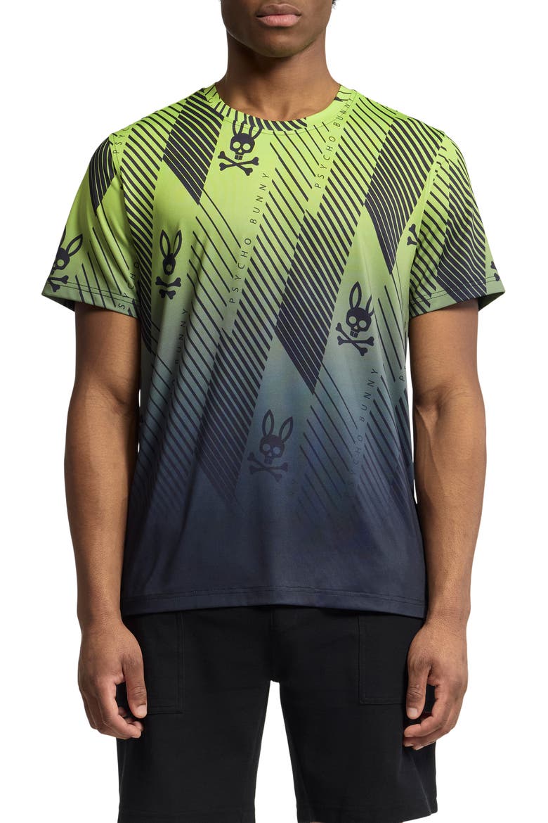 Fletcher Print Performance T-Shirt, Main, color, SAFETY YELLOW