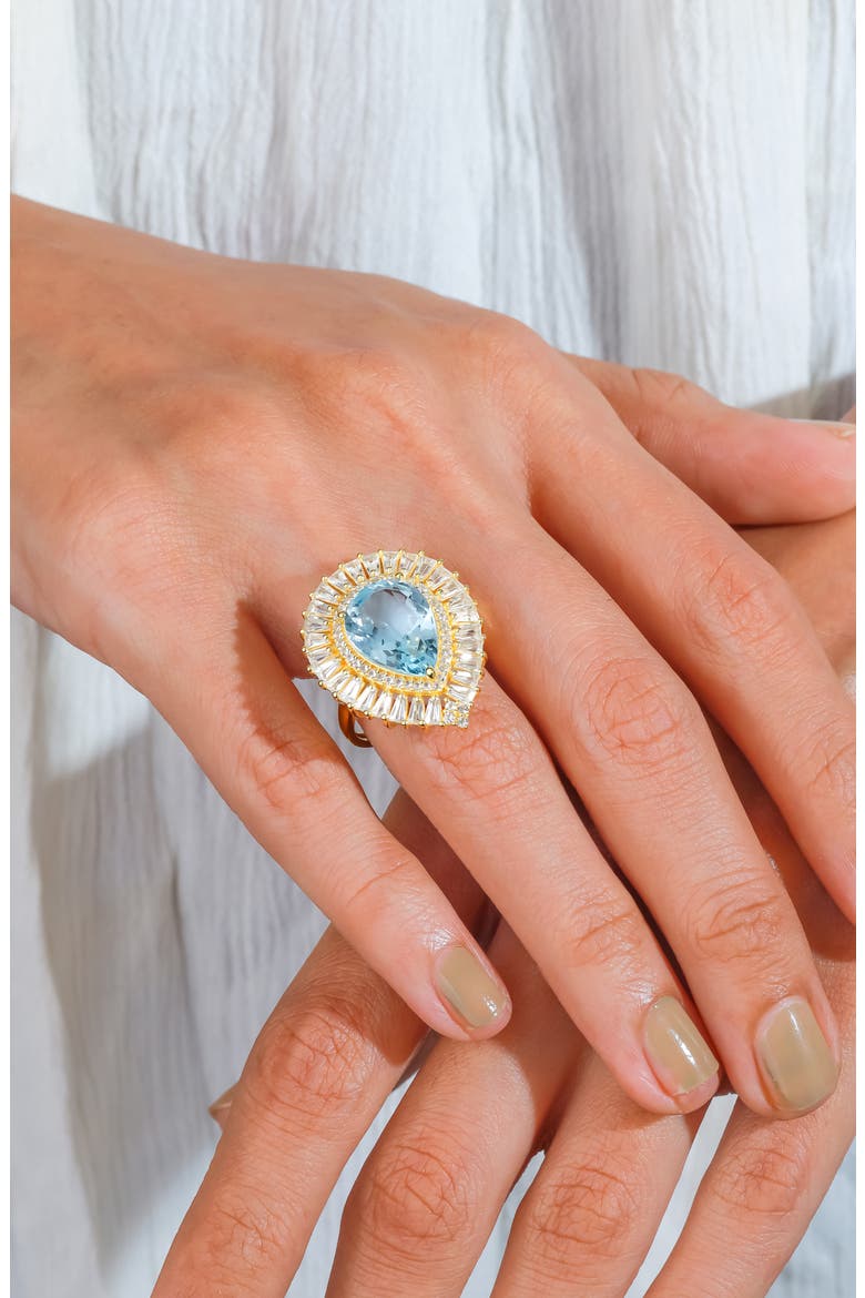 Semiprecious Stone Ring, Alternate, color, PALE BLUE