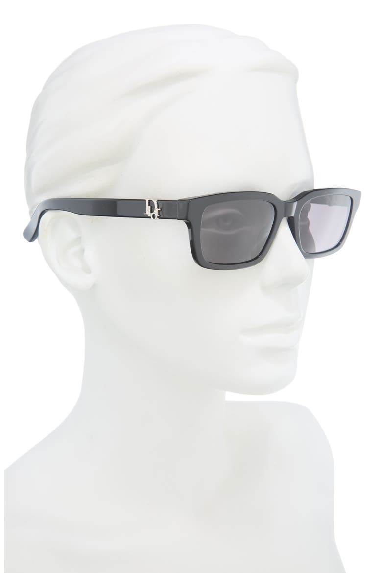 Oblique S5I Rectangular Sunglasses, Alternate, color, SHINY BLACK / SMOKE