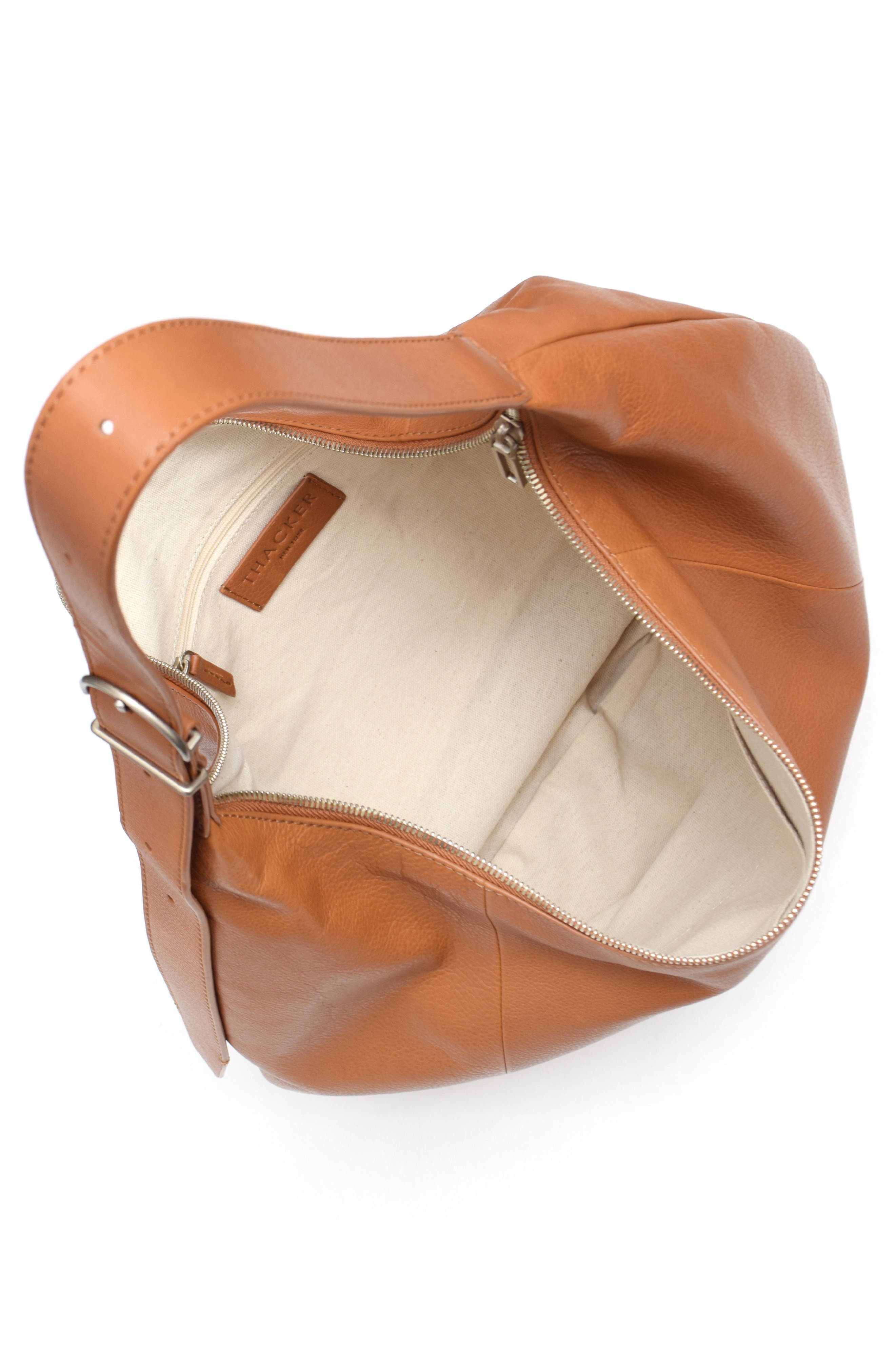 Thacker Oversize Wyatt Leather Hobo Bag, Alternate, color, Cognac