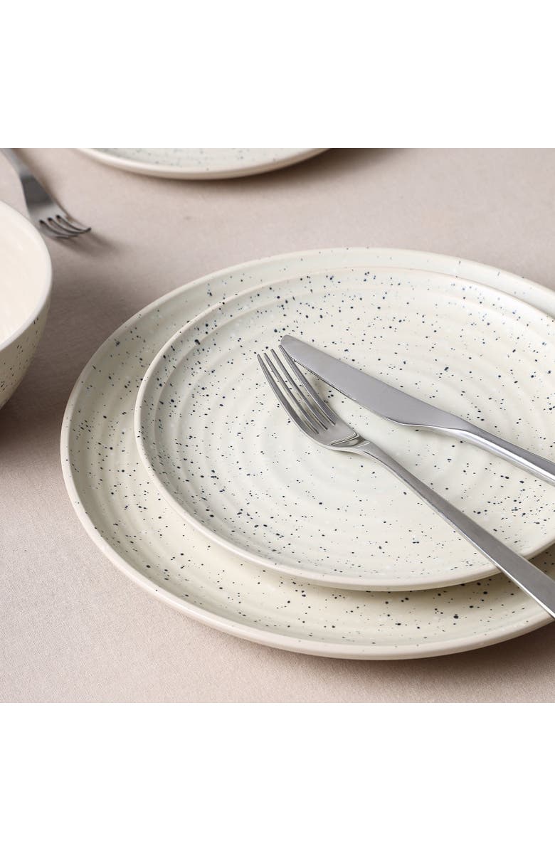 Stone Lain Dua Stoneware 24-Piece Dinnerware Set, Alternate, color, White