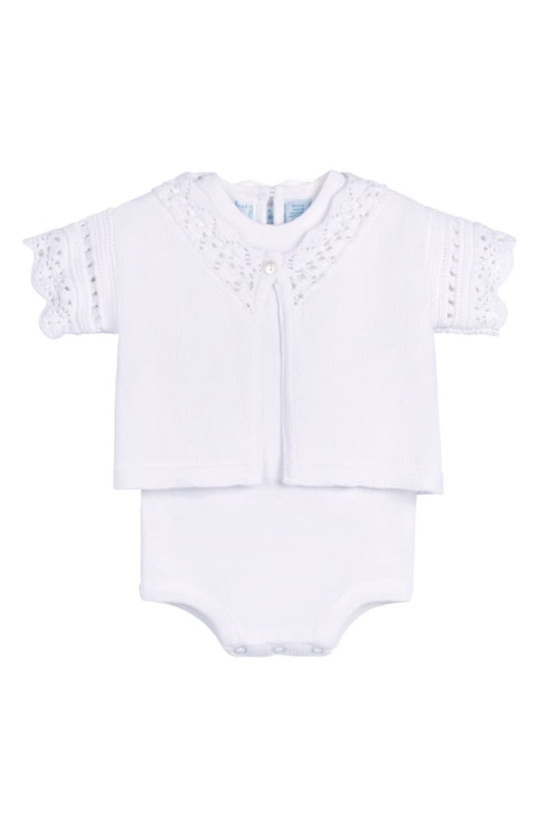 Feltman Brothers Cotton Cardigan & Bodysuit Set, Main, color,