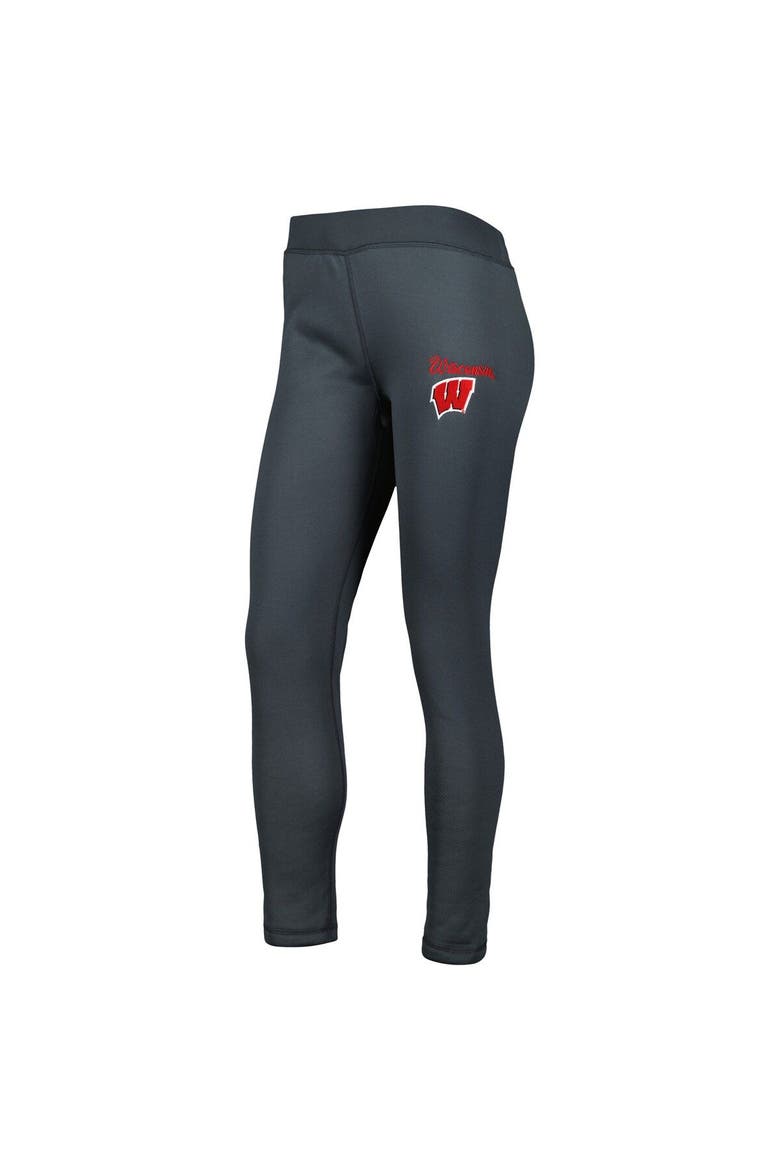 Women's Concepts Sport Charcoal Wisconsin Badgers Upbeat Sherpa Leggings, Alternate, color, Charcoal