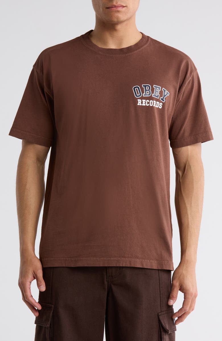 Obey Heavyweight Record Graphic T-Shirt, Main, color,
