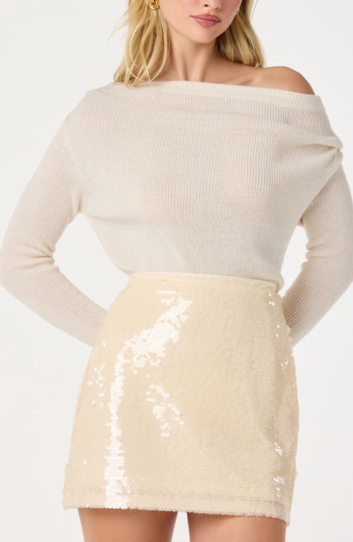 Astr The Label One-shoulder Rib Sweater In White