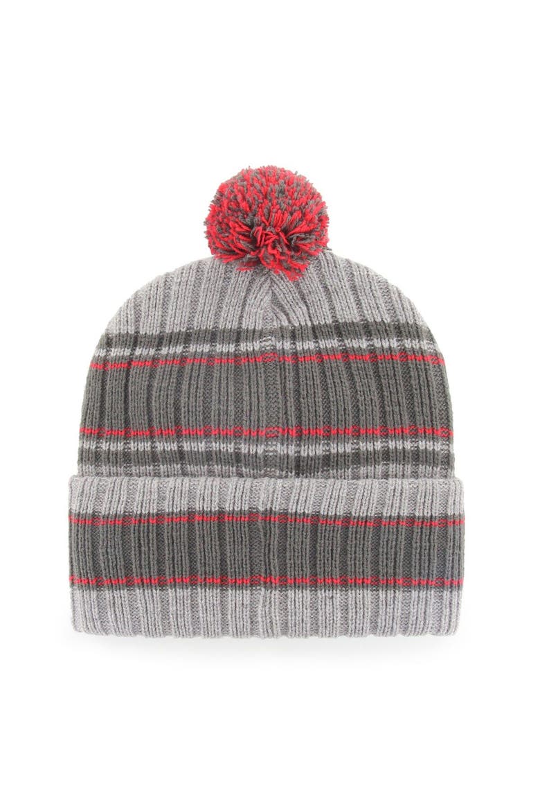 Men's '47  Graphite Tampa Bay Buccaneers Rexford Cuffed Knit Hat with Pom, Alternate, color, Graphite