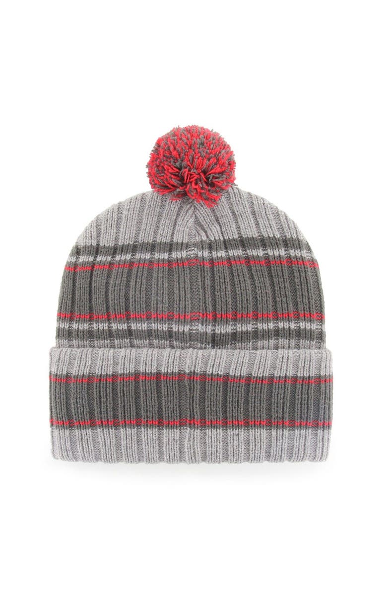 '47 Men's '47  Graphite Tampa Bay Buccaneers Rexford Cuffed Knit Hat with Pom, Alternate, color, 