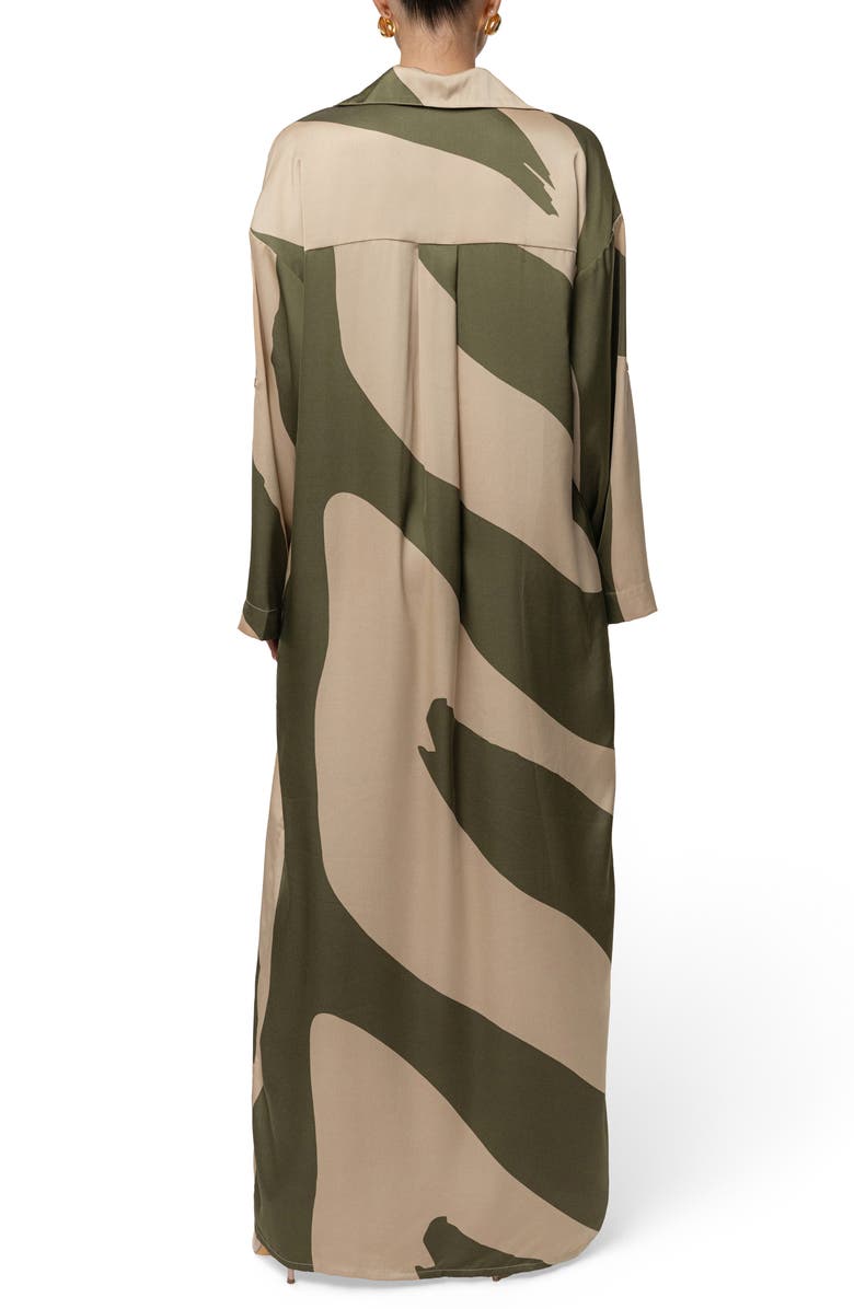 JLUXLABEL Long Sleeve Satin Maxi Shirtdress, Alternate, color,