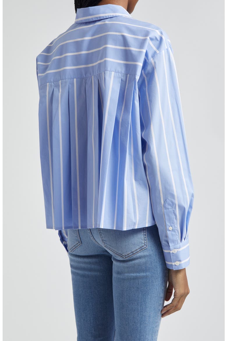 Kinley Directional Stripe Cotton Blend Button-Up Shirt, Alternate, color, HYDRANGEA/ WHITE