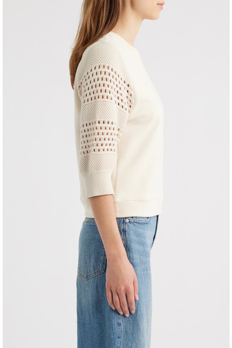 Kimberly Open Knit Cotton Sweater, Alternate, color, OAT