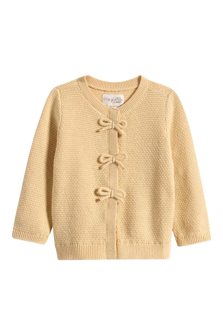 Organic Cotton Bow Cardigan, Main, color, YELLOW