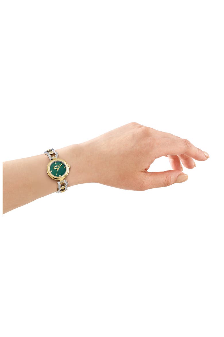 Logo Chain Bracelet Watch, Alternate, color, DARK GREEN
