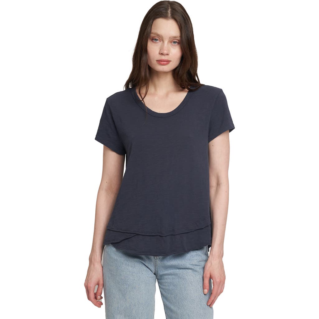 Wilt Clothing Short Sleeve Mock Layer Tee In Animal Print