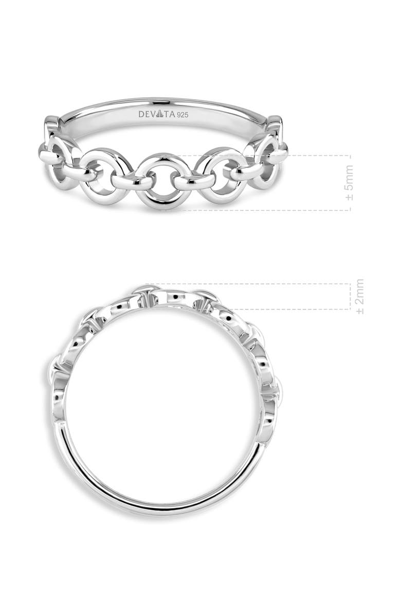 DEVATA Cable Link Ring in Rhodium Plated Sterling Silver, Alternate, color, Silver