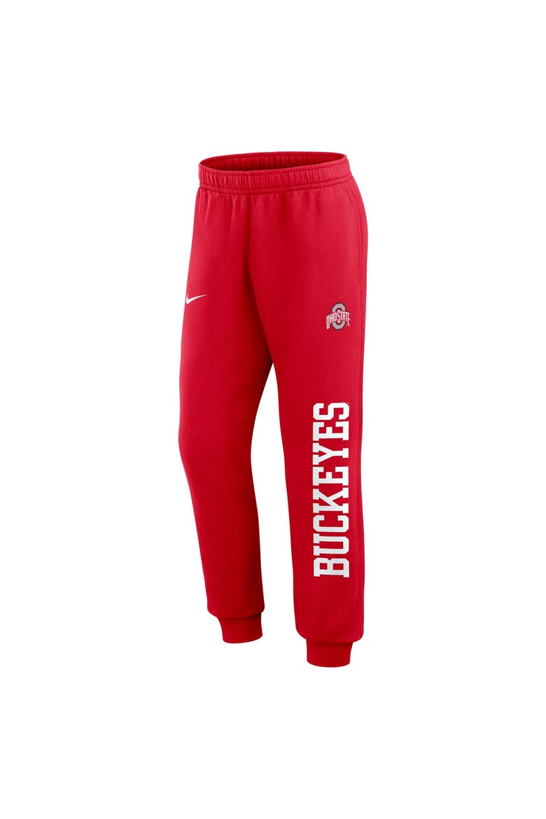 Men's Nike  Scarlet Ohio State Buckeyes Primetime Club Fleece Joggers, Alternate, color, Scarlet