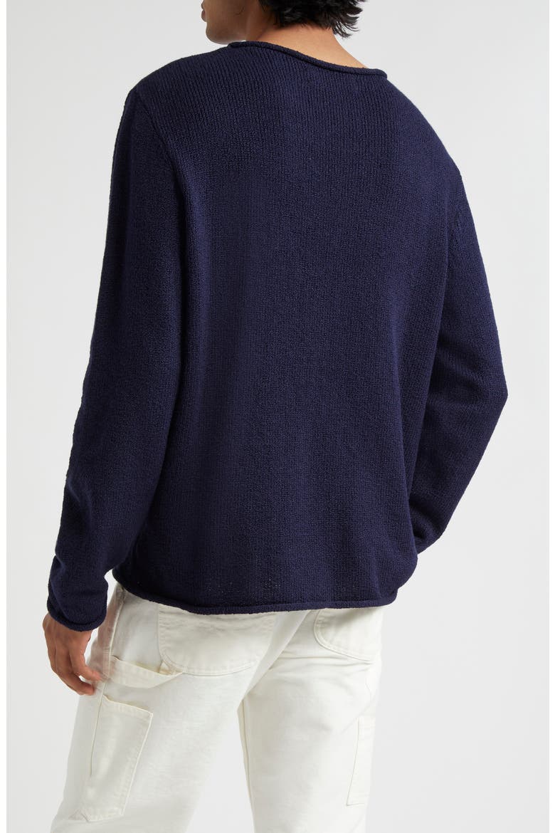 Gender Inclusive Roll Neck Cotton Sweater, Alternate, color, NAVY