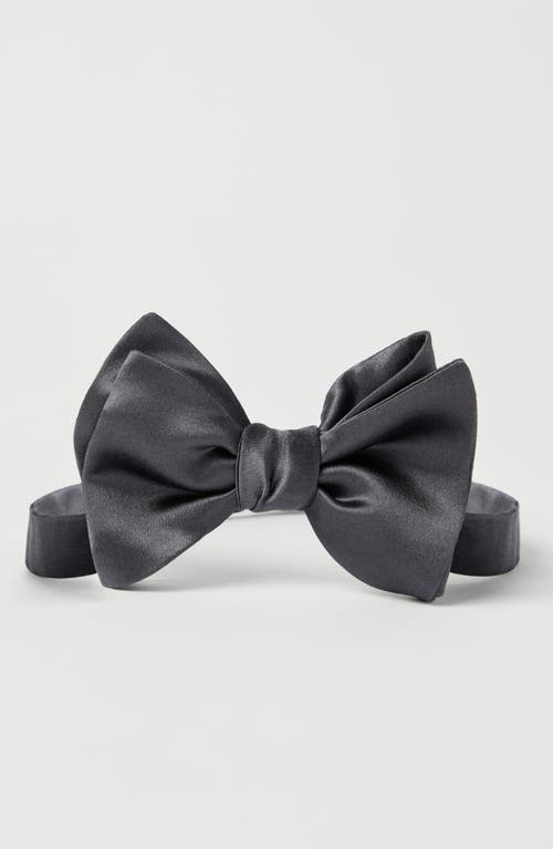 Brunello Cucinelli Silk-cotton Blend Bow Tie In Black