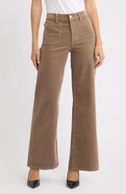 FRAME Le Slim Palazzo Patch Pocket High Waist Wide Leg Corduroy Jeans