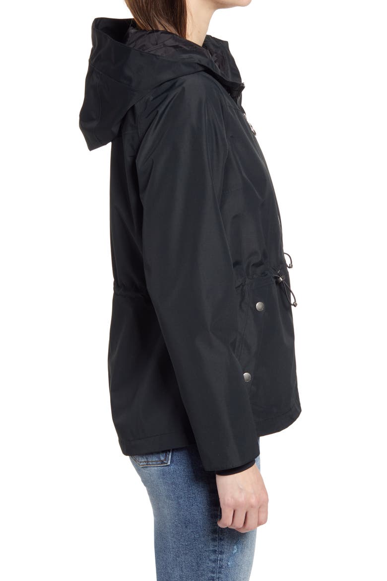 Denstone Waterproof Hooded Raincoat, Alternate, color, BLACK