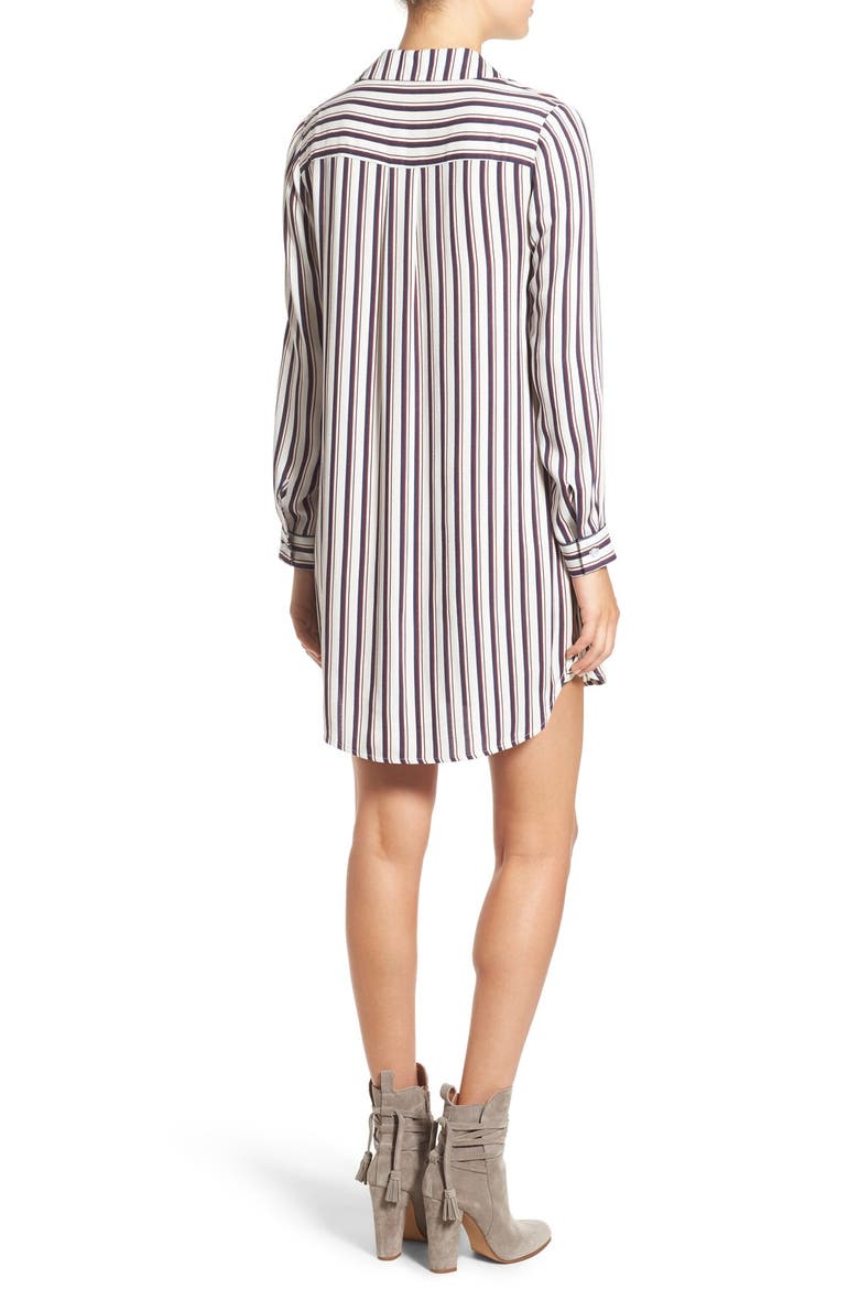 Lace-Up Shirtdress, Alternate, color, IVORY/ NAVY/ BURGUNDY