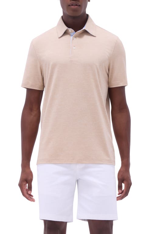 Bugatchi Three-button Performance Polo In Sand