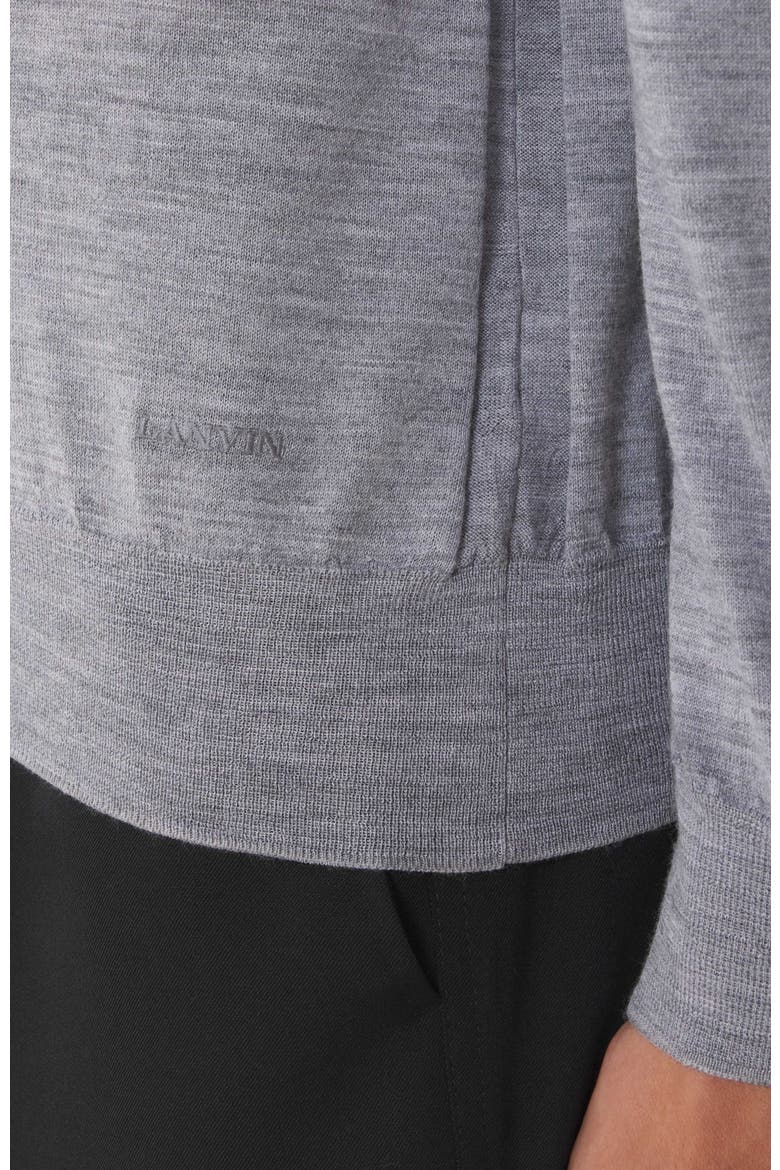 Black Merino Wool Sweater, Alternate, color, Light Grey
