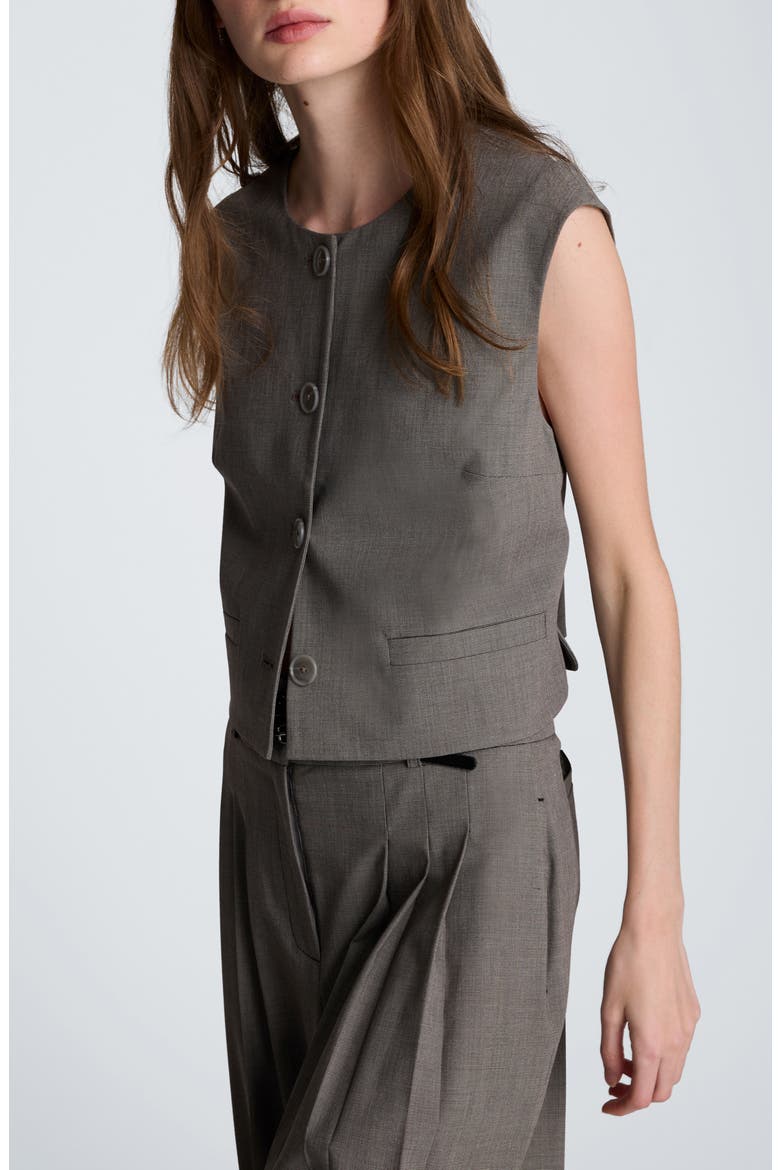 Boxy Vest, Alternate, color, BLACK/ OYSTER