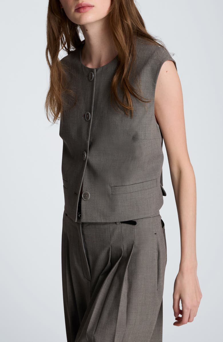 Kenneth Cole Boxy Vest, Alternate, color, Black/ Oyster