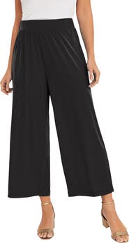 Jessica London Stretch Knit Wide Leg Crop Pant