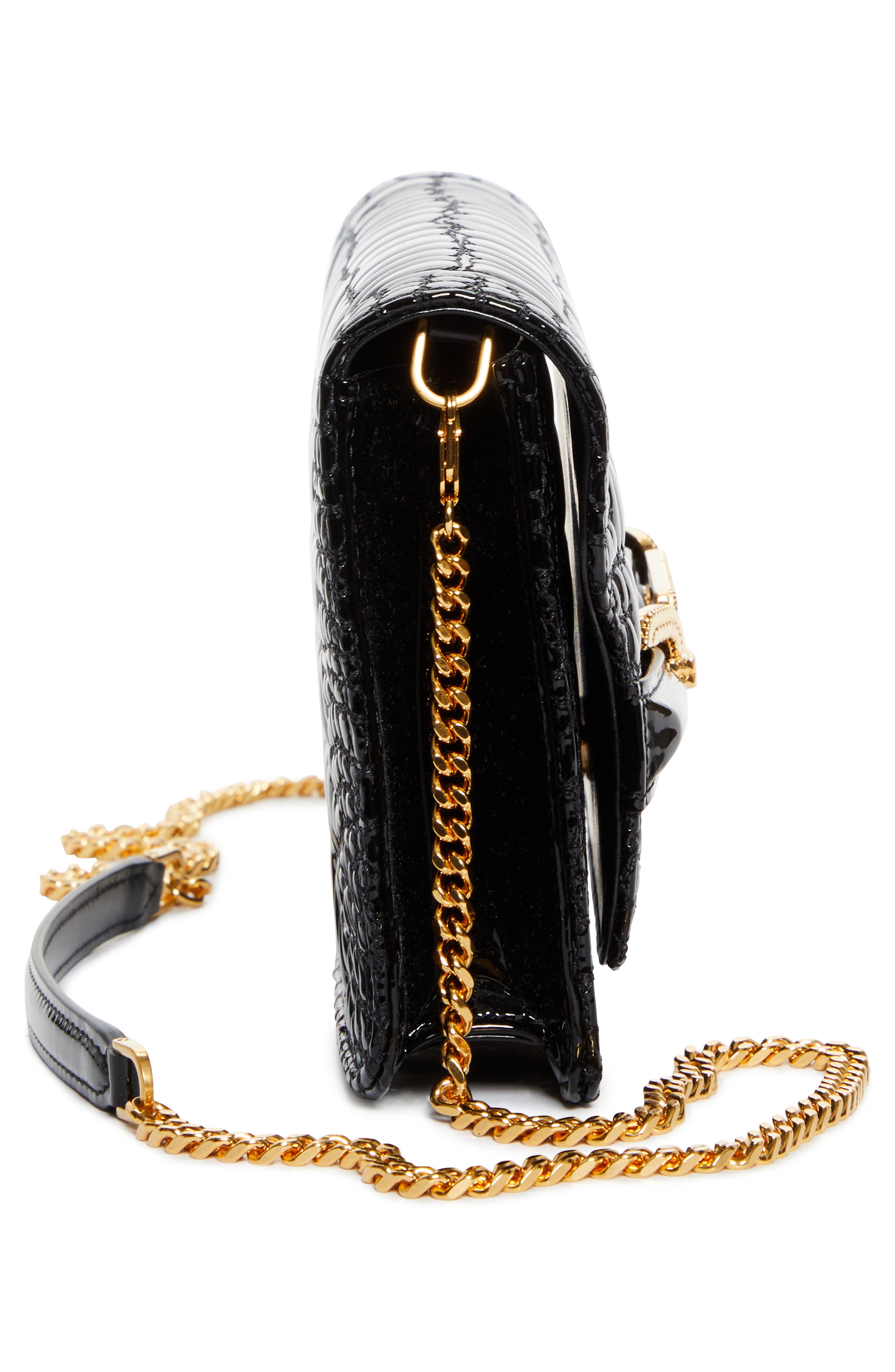 TOM FORD Small Croc Embossed Patent Leather Shoulder Bag, Alternate, color, 